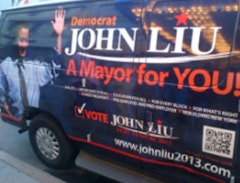 <i>John Liu campaign van</i>