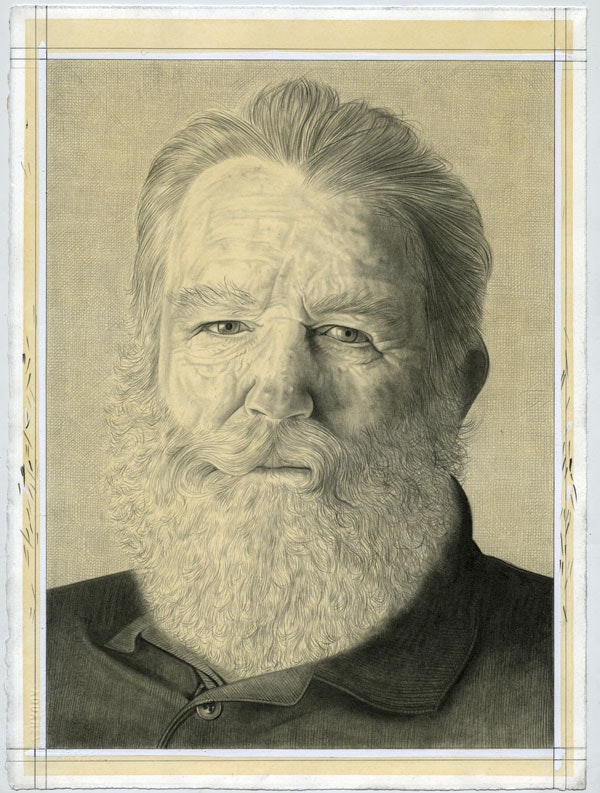 Portrait of the artist. Pencil on paper by Phong Bui.