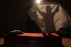 Still from a performance of <i>Your Day is My Night</i>. Photo courtesy of Lynne Sachs.