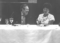 Octavio Paz with Dore Ashton at the New School of Social Research’s Banquet for Paz c. 1986. Courtesy of Dore Ashton.