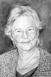 Portrait of Barbara Novak. Pencil on paper, by Phong Bui.