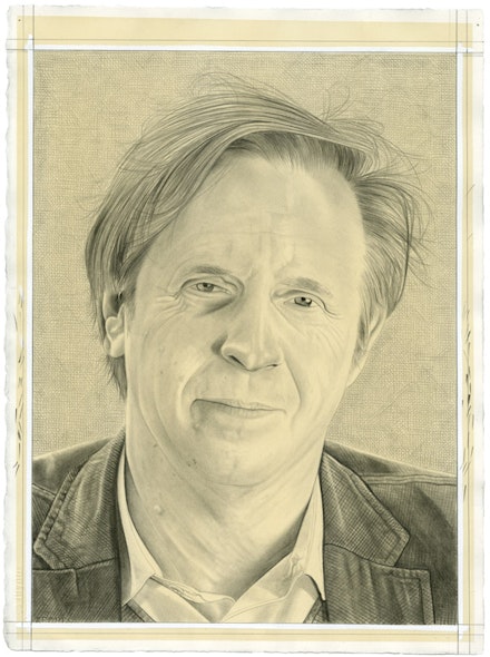 Portrait of Marek Bartelik. Pencil on paper by Phong Bui.