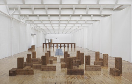 Installation view, <em>Carl Andre: Sculpture as Place, 1958  2010</em>, Dia:Beacon, Riggio Galleries, Beacon, New York. May 5, 2014  March 2, 2015. Art © Carl Andre/ Licensed by VAGA, New York, NY. Photo: Bill Jacobson Studio, New York. Courtesy Dia Art Foundation, New York.