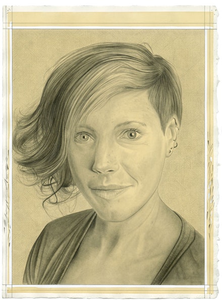 Portrait of Kara Rooney. Pencil on paper by Phong Bui.