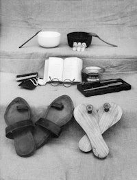 Some of Gandhi’s last possessions, ca. 1948 – 50. Photographer Unknown. James Otis/GandhiServe.