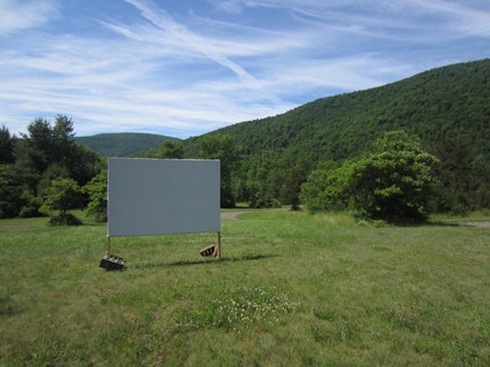 The screening room for a program of Rossetti’s films shown on the residency grounds, courtesy the Shandaken Project.
