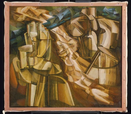 Marcel Duchamp, “The King and Queen Surrounded by Swift Nudes,” 1912. Oil on canvas, 146 x 89 cm. Philadelphia Museum of Art, The Louise and Walter Arensberg Collection, 1950. © 2014 Photo The Philadelphia Museum of Art / ArtResource / Scala, Florence. © Estate of Marcel Duchamp / ADAGP, Paris 2014.