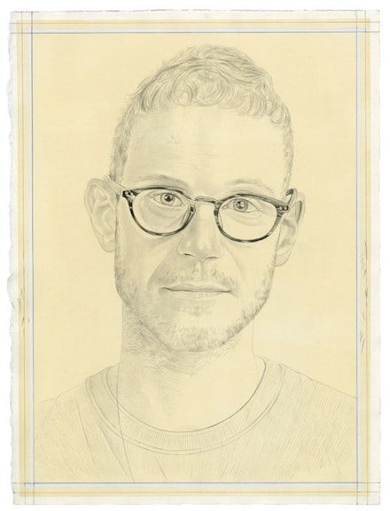 Portrait of Doron Langberg. Pencil on paper by Phong Bui. From a photo by Taylor Dafoe.