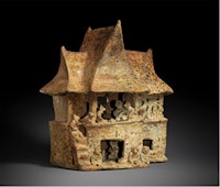 <em>House with Occupants</em>, 100 B.C.E. – C.E. 200. Mexico, Nayarit. Ceramic, 12 × 10 1/4 × 6 3/4 in. The Metropolitan Museum of Art, New York, Gift of Joanne P. Pearson, in memory of Andrall E. Pearson, 2015.