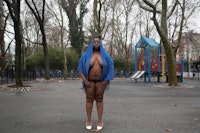 Nona Faustine, <em>A Proper Place,</em> 2015. Archival pigment print, 26 × 40 inches. Edition of 5 + AP.   Courtesy the artist and Smack Mellon Gallery.