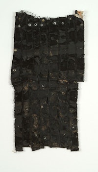 Louise Fishman, <em>Untitled</em>, 1971. Acrylic, glue, rubber, and grommets on canvas, 19 1/2 x 10 1/2 inches.