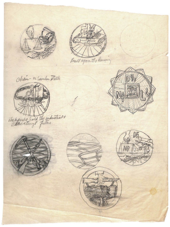 Untitled pencil studies for China Medal, 1943. © Estate of David Smith/Licensed by VAGA, NY.