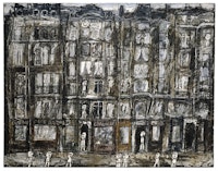 Jean Dubuffet, <em>Façades d’immeubles [Apartment Houses, Paris]</em>, July 1946. Oil with sand and charcoal on canvas. 44 7/8 x 57 3/8 inches. The Metropolitan Museum of Art, New York; Bequest of Florene M. Schoenborn, 1995 (1996.403.15). Image copyright © The Metropolitan Museum of Art. Image source: Art Resource, NY / Art © 2016 Artists Rights Society (ARS), New York / ADAGP, Paris. 
