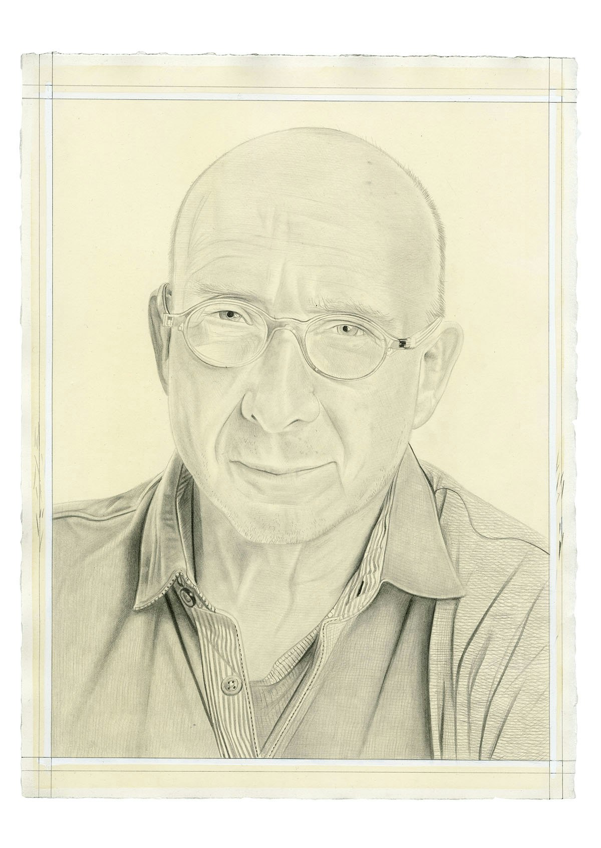 Portrait of Robert Bordo. Pencil on paper by Phong Bui.