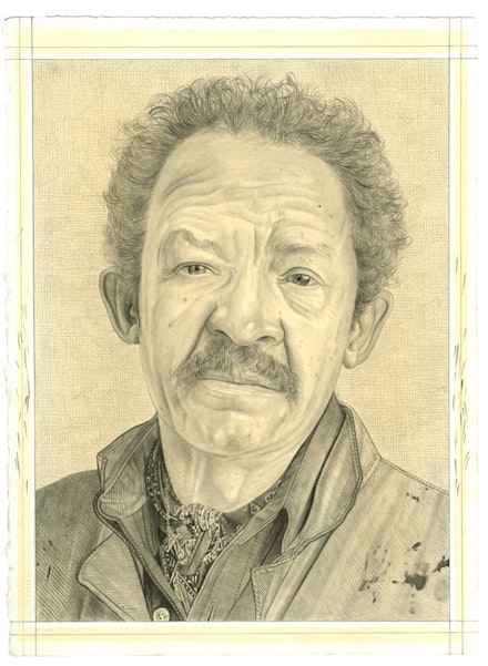 Portrait of Jack Whitten. Pencil on paper by Phong Bui. From a photo by John Berens.