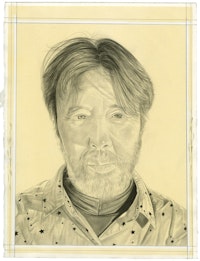 Portrait of Yuji Agematsu. Pencil on paper by Phong Bui.