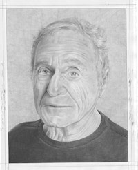 <em>PORTRAIT OF JOHN GIORNO</em>. PENCIL ON PAPER BY PHONG BUI.