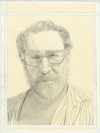 Portrait of Julian Schnabel by Phong Bui. Pencil on paper.