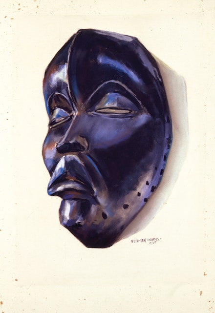 Norman Lewis (1909-1979) Dan Mask, 1935. Pastel on sandpaper, 18 1/8 x 12 1/2  inches, signed and dated. © Estate of Norman W. Lewis; Courtesy of Michael Rosenfeld Gallery LLC, New York, NY
