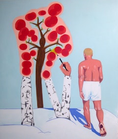 David Humphrey, <em>Strolling</em> 2006 (lost), acrylic on canvas, 72” x 60”