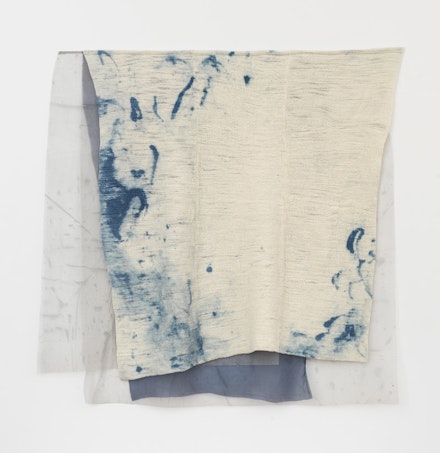 Martha Tuttle, <em>Shelter</em>, 2018. Wool, pigment, dye, 53 inches x 52.5 inches. Courtesy the artist and Tilton Gallery.