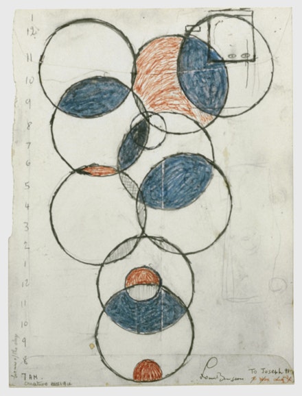 Louise Bourgeois, <em>Hours of the Day / Creative Energie,</em> 1990, ink, crayon and pencil on paper, 12 1/2 x 9 1/2 inches, & The Easton Foundation/VAGA, NY, Photo: Zindman/Fremont, private collection.