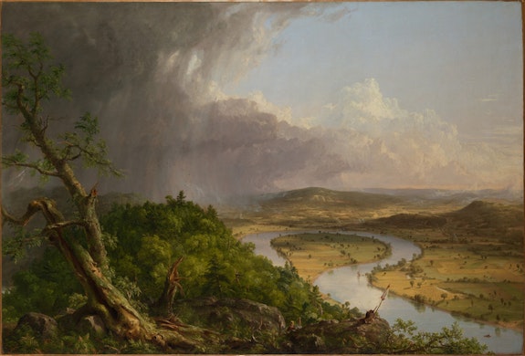 <p>Thomas Cole<em>, </em><em>View from Mount Holyoke, Northampton, Massachusetts, after a Thunderstorm—The Oxbow</em>, 1836. Oil on canvas, 51 1/2 x 76 in. The Metropolitan Museum of Art, New York, Gift of Mrs. Russell Sage, 1908. © The Metropolitan Museum of Art </p>