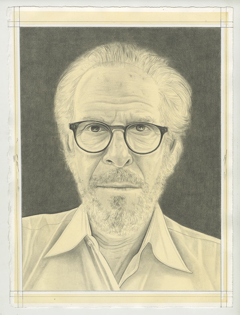 Portrait of Stephen Shore, pencil on paper, by Phong Bui