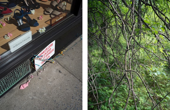 Left: Stephen Shore, <em>New York, New York, May 20, 2017</em>, 2017. Pigment print, 64 x 48 inches, Edition of 3. Courtesy the artist and 303 Gallery. Right: Stephen Shore, <em>London, England, July 9, 2017</em>, 2017. Pigment print. 64 x 48 inches, Edition of 3. Courtesy the artist and 303 Gallery.