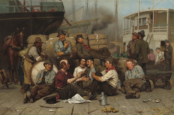 John George Brown, <em>The Longshoremen's Noon</em>, Oil on canvas, 1879, National Gallery of Art, Washington, D.C. Courtesy Smithsonian Institution.