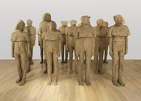 Magdalena Abakanowicz, <em>13 Coexistence Figures</em>, 2002.  Burlap, dimensions variable. Courtesy Marlborough Gallery, New York.
