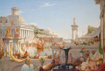 Thomas Cole, <em>The Course of the Empire: The Consummation of Empire</em>, 1835-36. Oil on canvas, 51 1/4 x 76 inches. New-York Historical Society, Gift of The New York Gallery of the Fine Arts. Digital image created by Oppenheimer Editions.