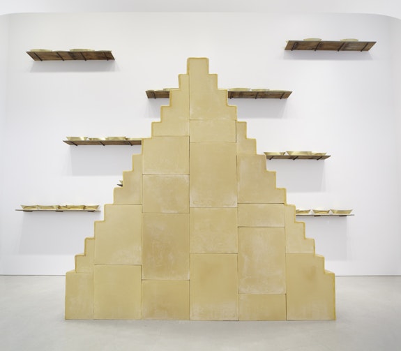 Wolfgang Laib, <em>Without Beginning and Without End</em>, 2005. Beeswax, wooden understructure, 173 1/4 x 37 3/8 x 167 5/8 inches. Courtesy the Artist and Sperone Westwater, New York.