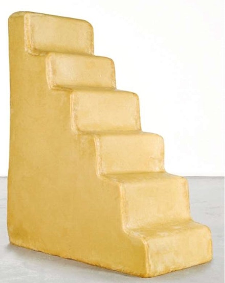 Wolfgang Laib, <em>Untitled</em>, 1996. Beeswax, wooden understructure, 56 1/2 x 44 x 21 1/2 inches. Courtesy the Artist and Sperone Westwater, New York.