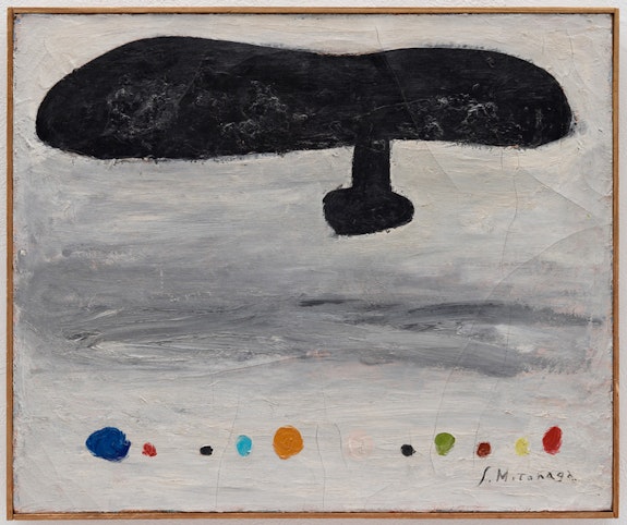 Sadamasa Motonaga, <em>Flying</em>, 1954. Oil on canvas, 23 3/4 x 28 1/2 inches. © Motonaga Archive Research Institution Ltd.