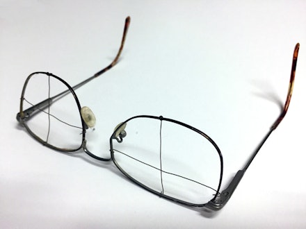 Gridded eyeglasses assembled by Malcolm Morley. Image courtesy the author.
