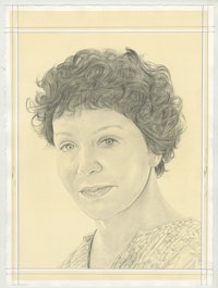 Portrait of Diana Thater, pencil on paper by Phong Bui.