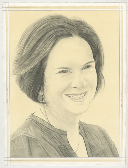 Portrait of Sharon Hecker, pencil on paper by Phong Bui.