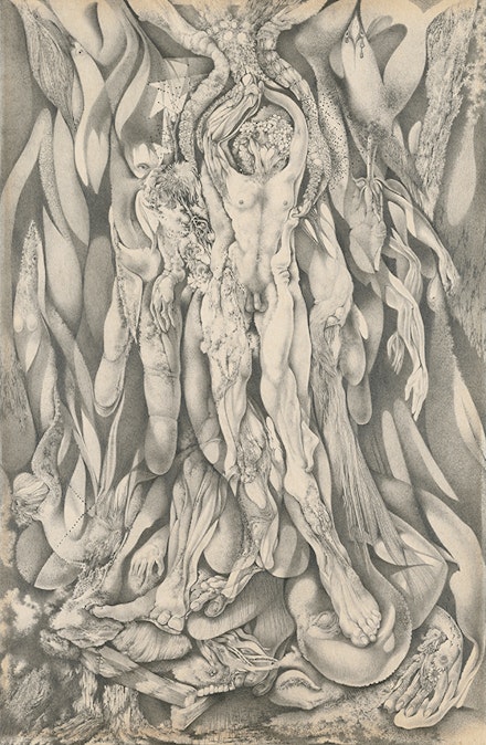 Gray Foy, <em>Untitled [Nudes Emerging from Botanical and Avian Forms]</em>, 1948. Private collection. © 2018 Estate of Gray Foy.