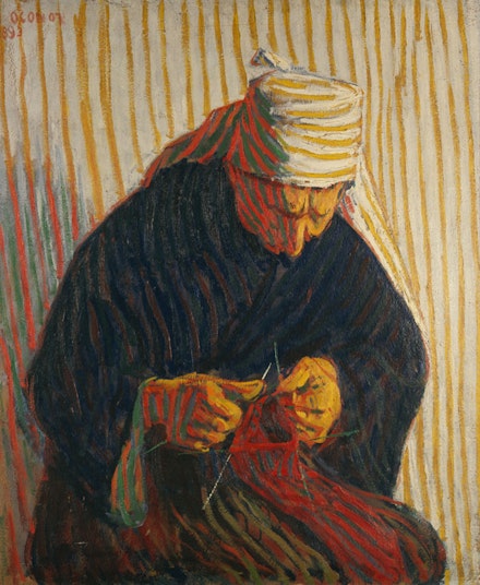 Roderic O’Conor, <em>Breton Peasant woman knitting</em>, 1893. 81.5 x 67.9 cm. Private Collection. Image Courtesy Browse & Darby, Ltd, London.