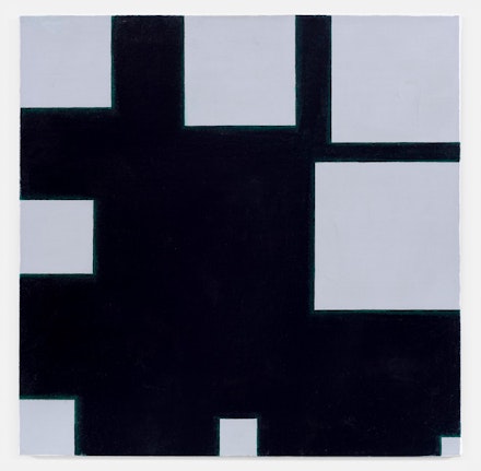 Paul Mogensen, <em>no title (black and white)</em>, 2016, oil on canvas, 24 x 24 inches. courtesy the artist and Karma, New York