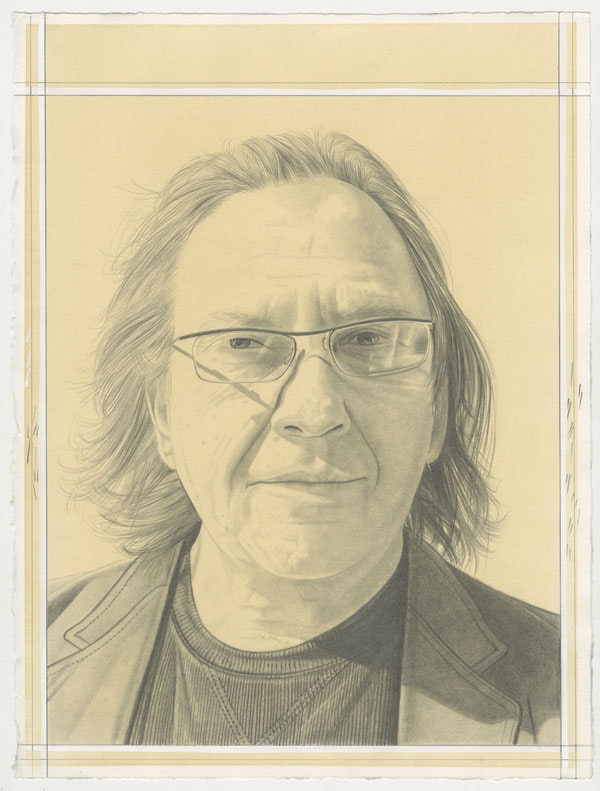 Portrait of Richard Timperio, pencil on paper by Phong Bui.