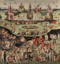 Contemporary follower of Hieronymus Bosch, <em>The Garden of Earthly Delights</em>, c. 1515. Private collection. Courtesy Nicholas Hall and David Zwirner.