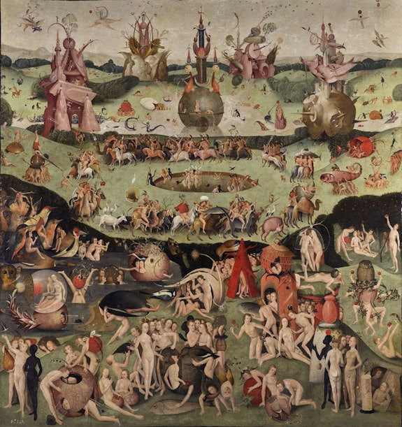 Contemporary follower of Hieronymus Bosch, <em>The Garden of Earthly Delights</em>, c. 1515. Private collection. Courtesy Nicholas Hall and David Zwirner.