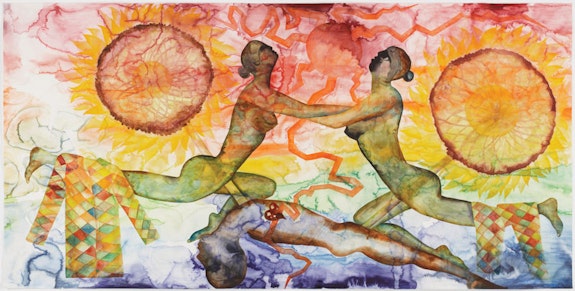 <p>Francesco Clemente,<em> A History of the Heart in Three Rainbows (III)</em>, 2009. Watercolor on paper, 73 1/9 x 149 3/4 inches. Courtesy the artist.</p>