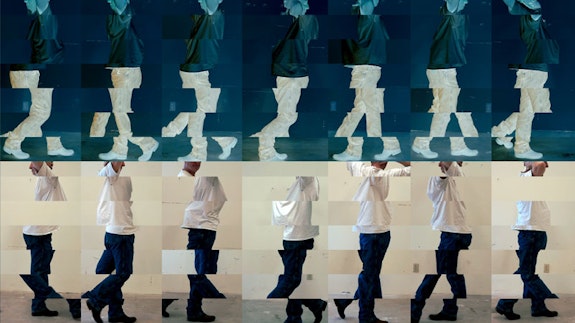 <p>Bruce Nauman, <em>Contrapposto Studies, i through vii</em>,2015/16. Seven-channel video (color, sound, continuous duration), dimensions variable. The Museum of Modern Art, New York. © 2018 Bruce Nauman/Artists Rights Society (ARS), New York. Photo courtesy the artist and Sperone Westwater, New York.</p>