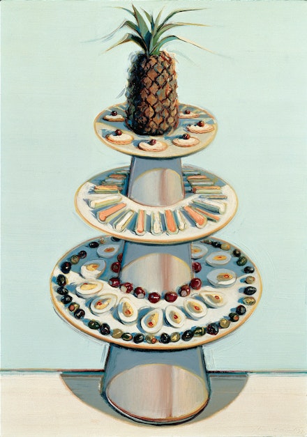 Wayne Thiebaud, <em>Pineapple Tray</em>, 1972/1990/1992. The Doris and Donald Fisher Collection at the San Francisco Museum of Modern Art. © Wayne Thiebaud / Licensed by VAGA, New York.