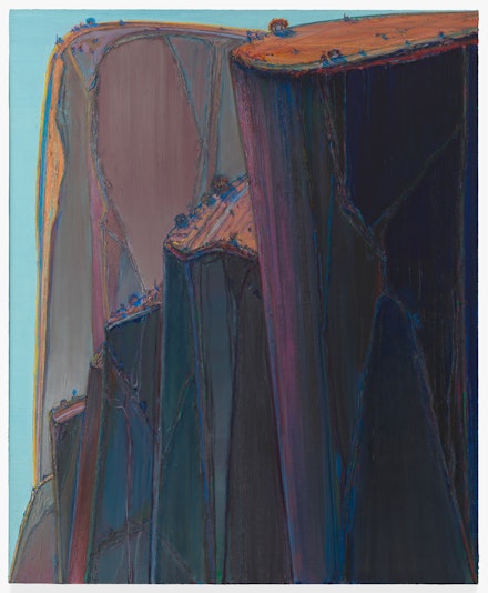 Wayne Thiebaud, <em>Canyon Mountains</em>, 2011–12. San Francisco Museum of Modern Art, purchase, by exchange, through fractional gifts of Gretchen and John Berggruen and Madeleine Haas Russell, and gift of the Thiebaud family. Photo: Katherine Du Tiel.