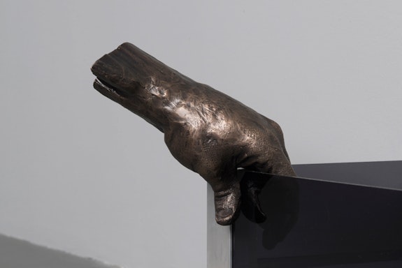 Daniel G. Baird, <em>Vessel (Left)</em>, 2019. Cast bronze and patina, 12 x 7 x 5 inches. Courtesy the artist and PATRON Gallery.