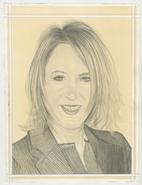Portrait of Kathleen Landy, pencil on paper by Phong Bui.